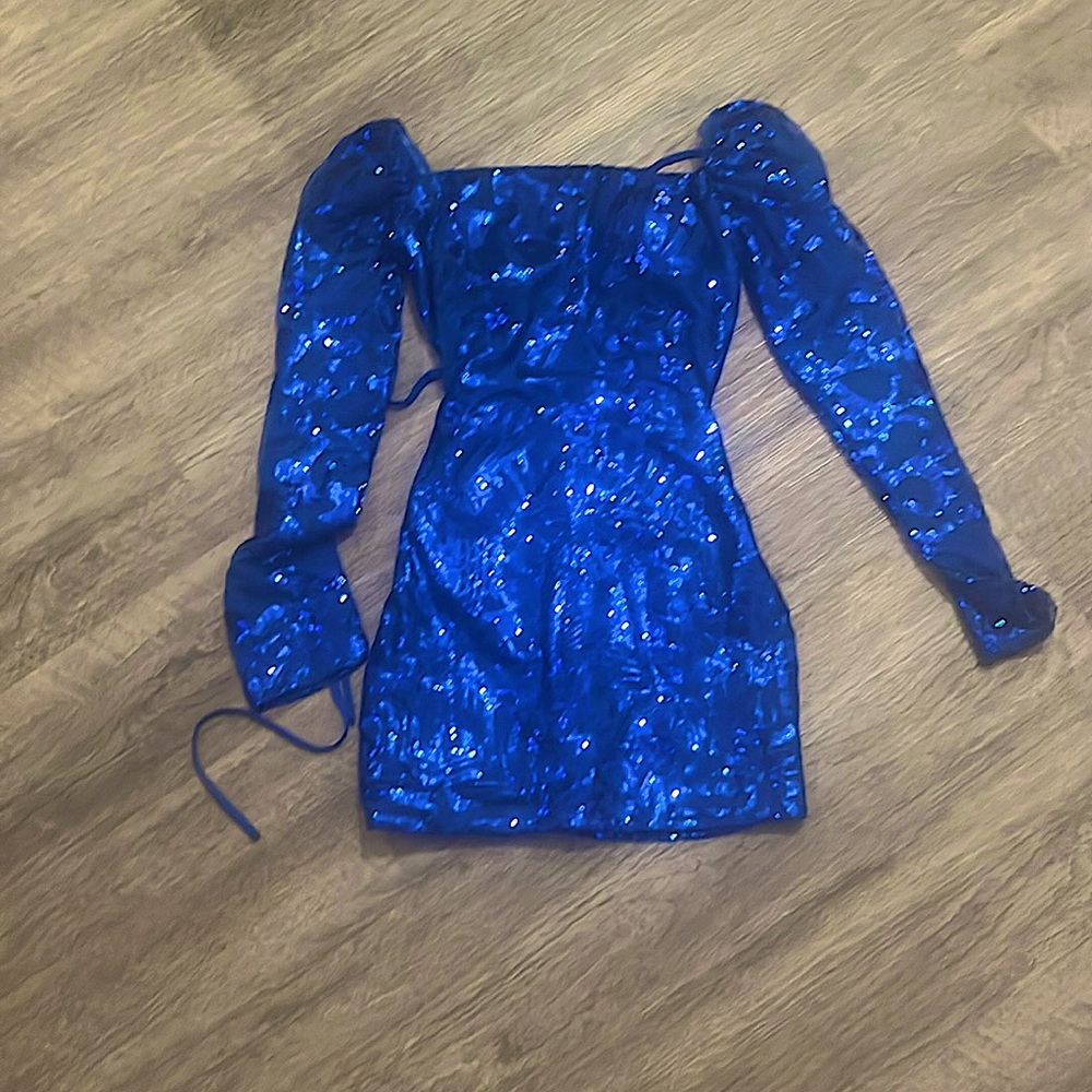 Royal blue, shimmer mini dress